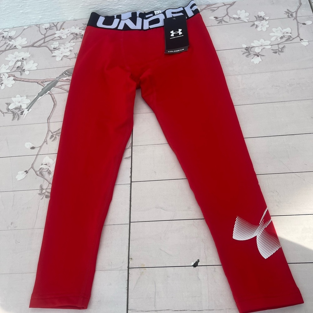 Under Armour Red Leggings with Logo